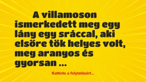 Vicces történet: 
	    	    


A villamoson ismerkedett meg egy lány …