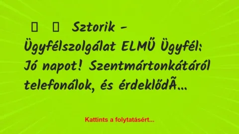 Vicces történet: 
	    	    Sztorik – Ügyfélszolgálat ELMŰ


Ügyfél:…