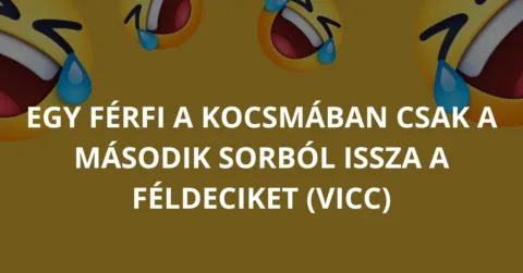 Vicc: Egy férfi a kocsmában csak a második sorból issza a féldeciket