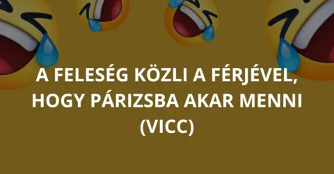 Vicc: A feleség közli a férjével, hogy Párizsba akar menni