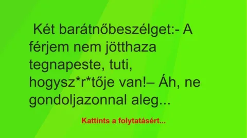 Vicc: A férjem nem jött haza tegnap este