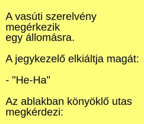 Vicc: A vonat begördül az állomásra, a kaller elkiáltja magát