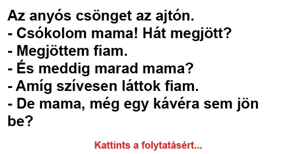 Vicc: Az anyós csönget az ajtón Vicc: Az anyós csönget az ajtón
