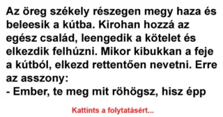 Vicc: Az öreg székely részegen megy haza