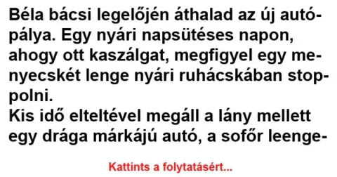 Vicc: Béla bácsi legelőjén áthalad az új autópálya Vicc: Béla bácsi legelőjén áthalad az új autópálya