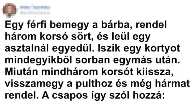 Vicc: Egy férfi bemegy a bárba Vicc: Egy férfi bemegy a bárba