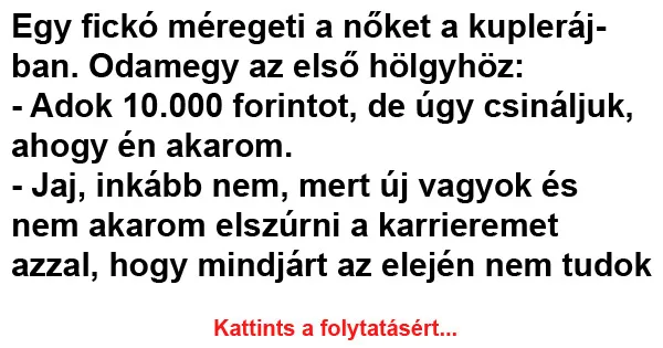 Vicc: Egy fickó méregeti a nőket Vicc: Egy fickó méregeti a nőket