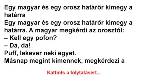 Vicc: Egy magyar és egy orosz határőr kimegy a határra