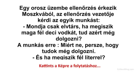 Vicc: Egy orosz üzembe ellenőrzés érkezik Moszkvából