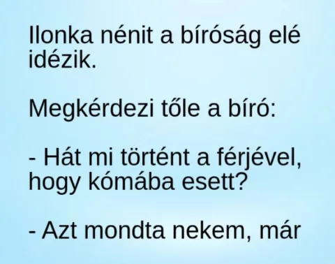 Vicc: Ilonka nénit a bíróság elé idézik.