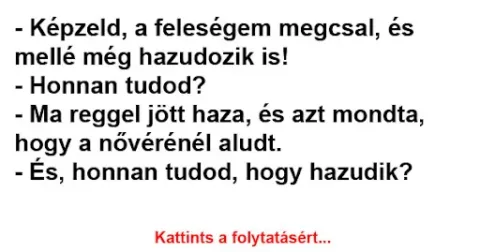 Vicc: Képzeld a feleségem megcsal