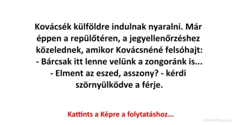 Vicc: Kovácsék külföldre indulnak nyaralni