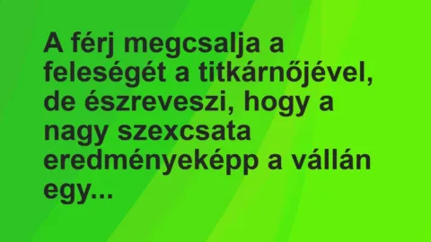 Vicc: A férj megcsalja a feleségét a titkárnőjével, de észreveszi, hogy a…