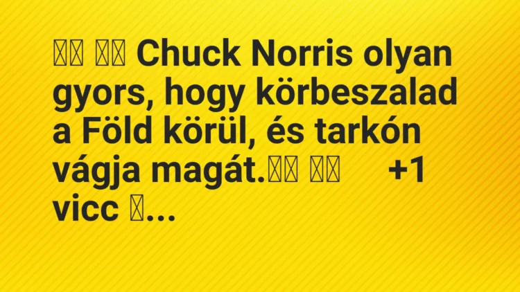 Vicc:
Chuck Norris olyan gyors, hogy körbeszalad a Föld…