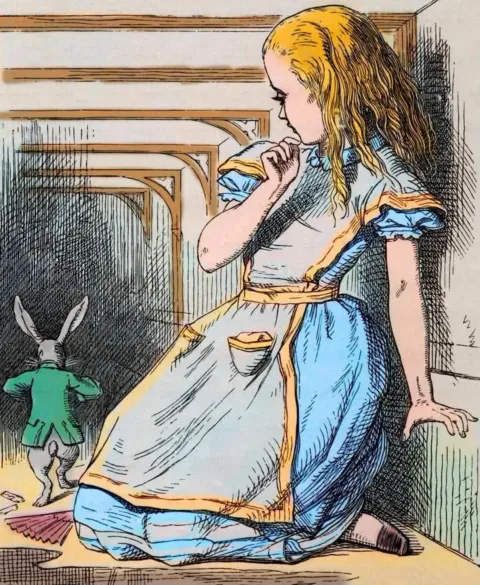 „Szeretsz engem?” – kérdezte Alice. „Nem, nem szeretlek!” – felelte „Szeretsz engem?” – kérdezte Alice.
„Nem, nem szeretlek!” – felelte a Fehér Nyúl…