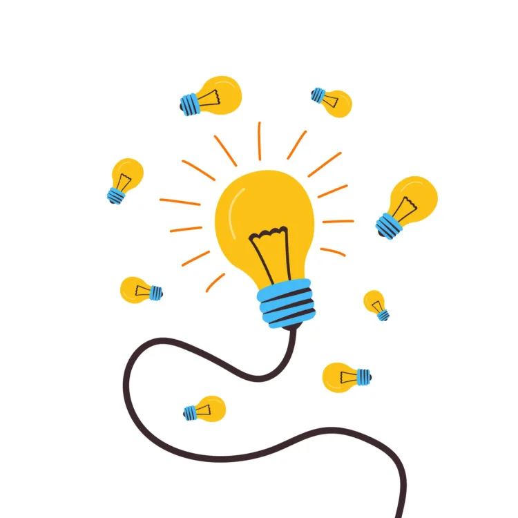 The lamp is shining. Many lamps of different sizes are scattered. Cartoon vector. Concept of successful creative ideas. Kvíz: Ezt a kvízt csak a legkiválóbb játékosok játsszák le hiba nélkül!