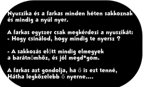 Vicc: A nyuszika és a farkas sakkoznak