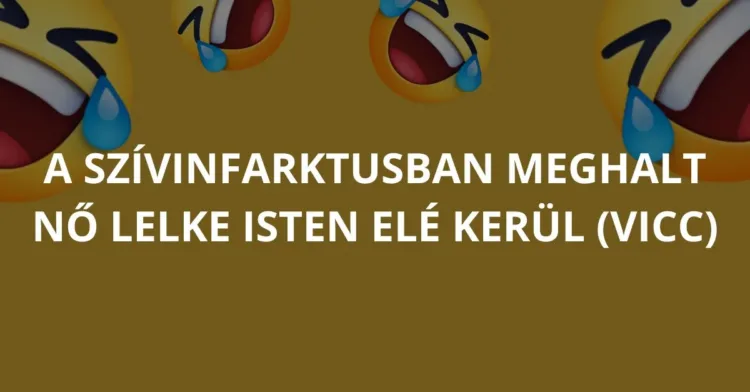 Vicc: A szívinfarktusban meghalt nő lelke Isten elé kerül Vicc: A szívinfarktusban meghalt nő lelke Isten elé kerül