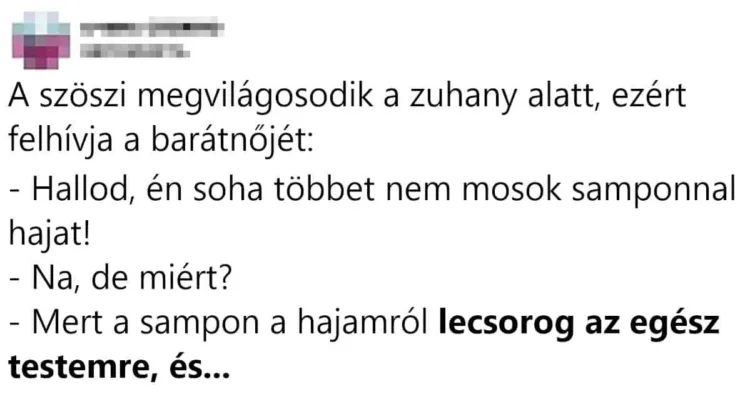 Vicc: A szöszi megvilágosodik a zuhany alatt Vicc: A szöszi megvilágosodik a zuhany alatt