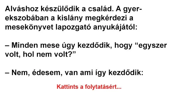 Vicc: Alváshoz készülődik a család Vicc: Alváshoz készülődik a család