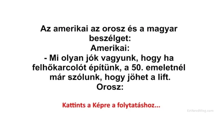 Vicc: Az amerikai az orosz és a magyar beszélget Vicc: Az amerikai az orosz és a magyar beszélget