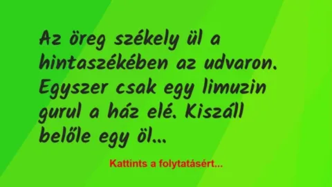 Vicc: Vicc: Az öreg székely ül a hintaszékében az udvaron….
