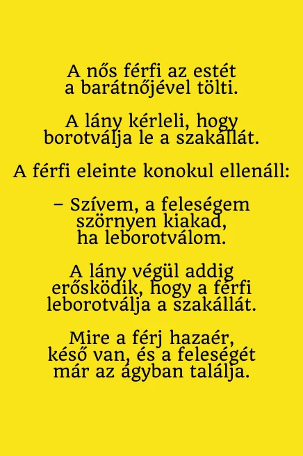 Vicc: a nős férfinek szakálla van - Vicc: a nős férfinek szakálla van –