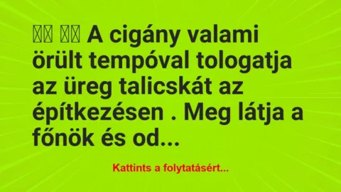 Vicc:
A cigány valami örült tempóval… Vicc:
A cigány valami örült tempóval…