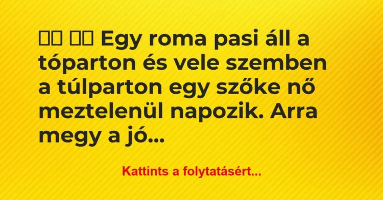 Vicc:
Egy roma pasi áll a tóparton és vele szemben a… Vicc:
Egy roma pasi áll a tóparton és vele szemben a…