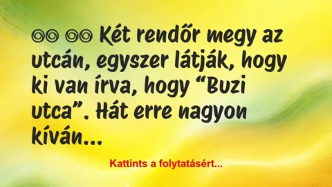 Vicc: 
		  
		  Két rendőr megy az utcán, egyszer…