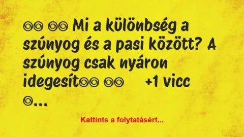 Vicc: 
		  
		  Mi a különbség a szúnyog és a pasi…