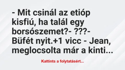 Vicc: – Mit csinál az etióp kisfiú, ha talál egy…