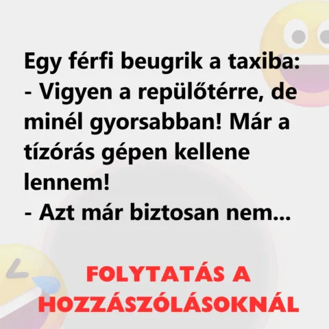 Vicc: Egy férfi beugrik a taxiba