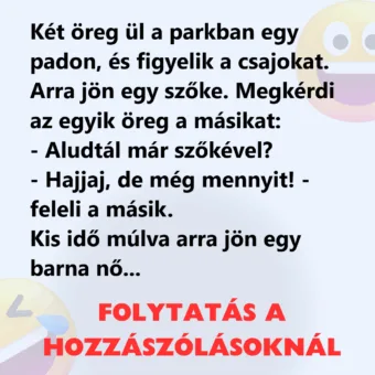 Vicc: Két öreg ül a parkban egy padon, és figyelik a csajokat