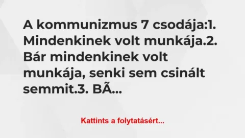 Vicc: A kommunizmus 7 csodája:

1. Mindenkinek volt…
