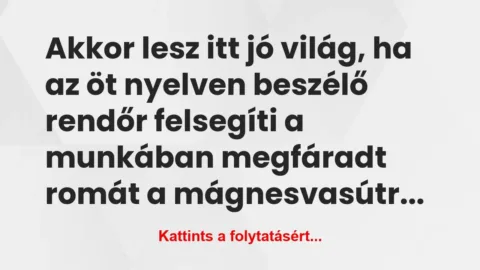 Vicc: Akkor lesz itt jó világ, ha az öt nyelven beszélő rendőr…