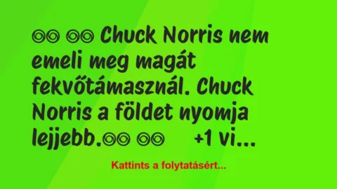 Vicc: 
		  
		  Chuck Norris nem emeli meg magát…