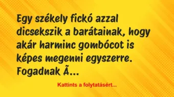 Vicc: Egy székely fickó azzal dicsekszik a barátainak, hogy akár…