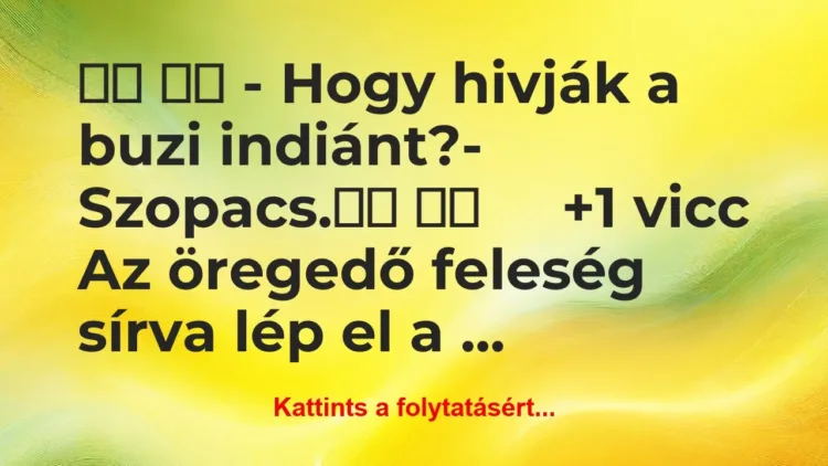 Vicc:
– Hogy hivják a buzi indiánt?-… Vicc:
– Hogy hivják a buzi indiánt?-…