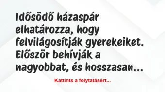 Vicc: Idősödő házaspár elhatározza, hogy felvilágosítják…