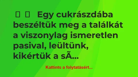 Vicces történet: 
	    	    


Egy cukrászdába beszéltük…