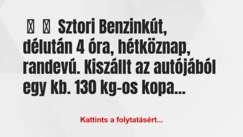 Vicces történet: 
	    	    Sztori


Benzinkút, délután 4 óra,…