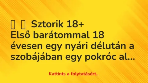 Vicces történet: 
	    	    Sztorik 18+


Első barátommal 18 évesen egy nyári délután a…
