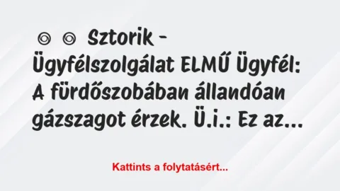Vicces történet: 
	    	    Sztorik – Ügyfélszolgálat ELMŰ


Ügyfél: A…