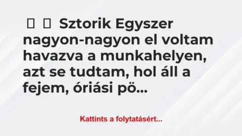 Vicces történet: 
	    	    Sztorik


Egyszer nagyon-nagyon el voltam…