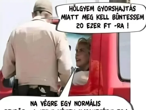 Vicc: Hölgyem, gyorshajtás miatt…