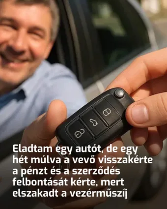 Visszakérte a pénzt egy héttel az autóeladás után – Jogos-e a vevő panasza?