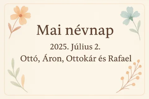 Mai névnap – Július 2.: Ottó, Áron, Ottokár és Rafael