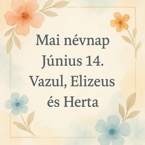 Mai névnap – Június 14.: Vazul, Elizeus és Herta