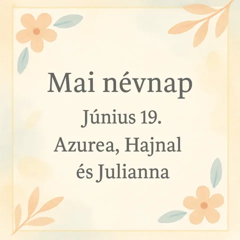 Mai névnap – Június 19. Azurea, Hajnal és Julianna